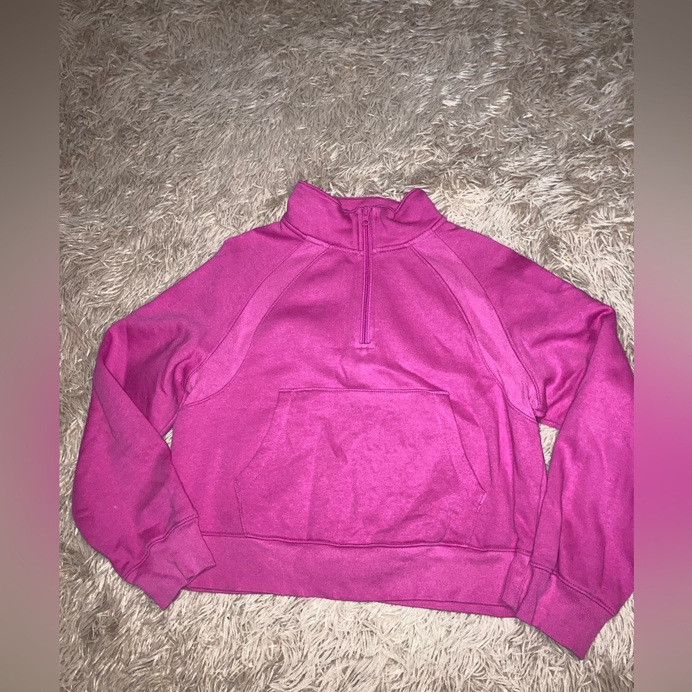 Pink Quarter-Zip Sweatshirt
